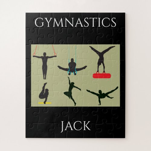 GYMNASTICS puzzle for boys with personalized name