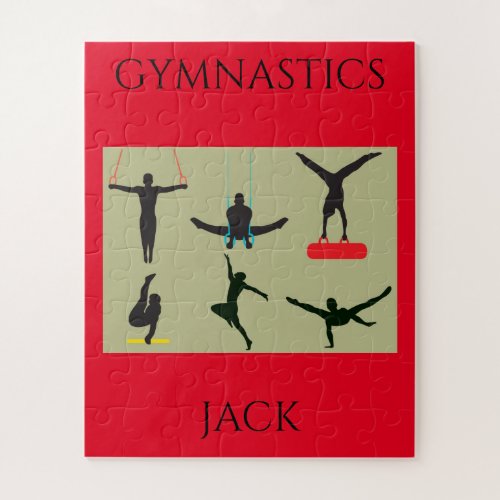GYMNASTICS puzzle for boys with personalized name