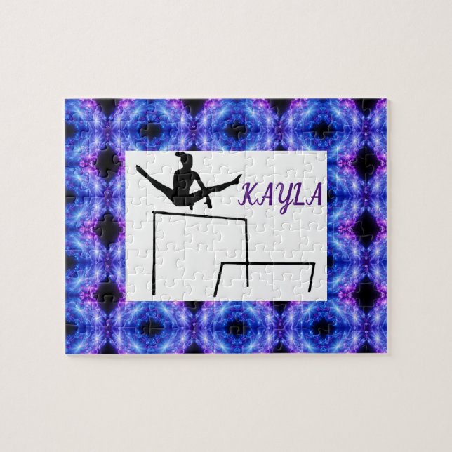 Gymnastics puzzle for girls personalized. (Horizontal)
