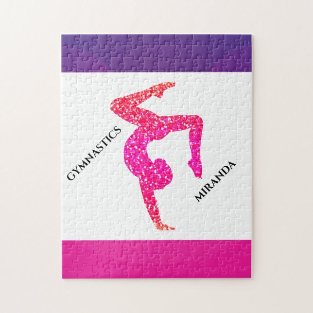 Gymnastics puzzle for girl's personalized. (Vertical)