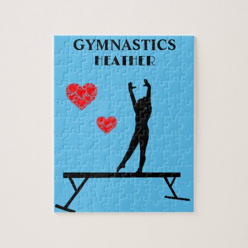 GYMNASTICS PUZZLE WITH GYMNAST ON BALANCE BEAM