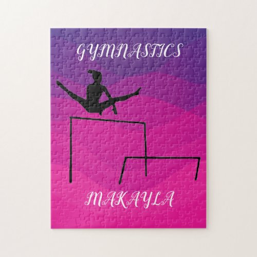 Gymnastics puzzle with gymnast on uneven bars