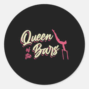 Gymnastics Queen Of The Bars Uneven Beam Gymnast Classic Round Sticker