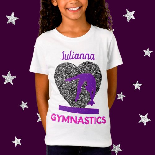 Gymnastics Queen of the Beam and Hearts  T_Shirt