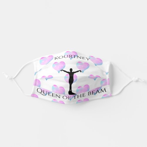 Gymnastics Queen of the Beam with Hearts Face Mask