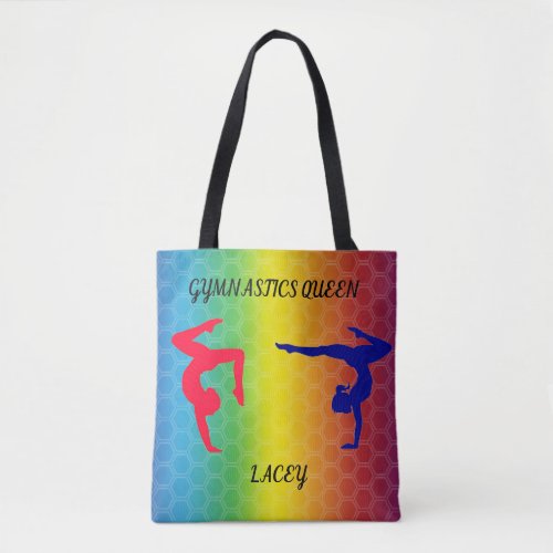 GYMNASTICS QUEEN TOTE BAG PERSONALIZED NAME