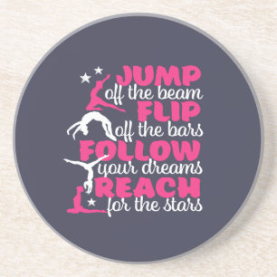 Gymnastics Quote Girl Gymnast Jump Off The Beam Coaster