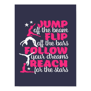 Gymnastics Quote Girl Gymnast Jump Off The Beam Poster