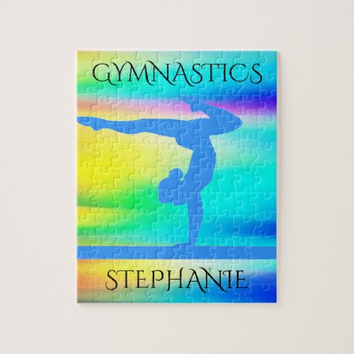 Gymnastics rainbow gymnast puzzle Personalized Jigsaw Puzzle