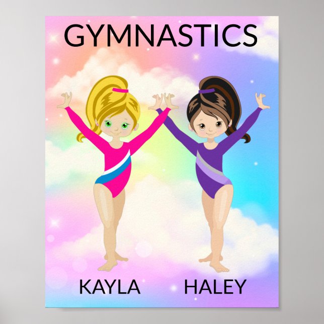  GYMNASTICS RAINBOW PERSONALIZED POSTER (Front)