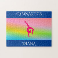 Gymnastics rainbow puzzle with personalized name.
