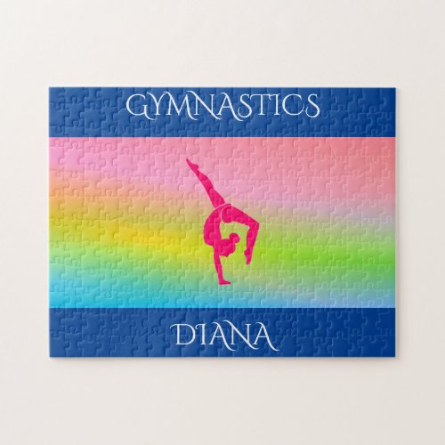 Gymnastics rainbow puzzle with personalized name