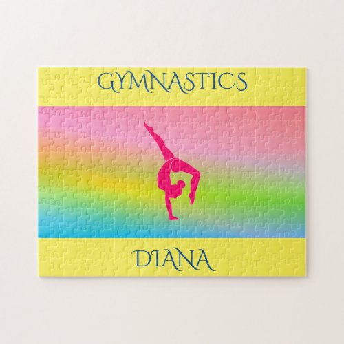Gymnastics rainbow puzzle with personalized name