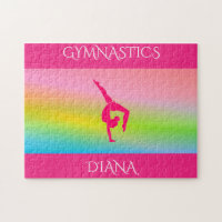 Gymnastics rainbow puzzle with personalized name.