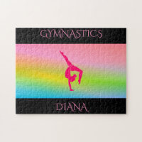 Gymnastics rainbow puzzle with personalized name.