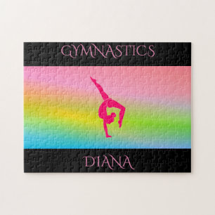 Gymnastics rainbow puzzle with personalized name.