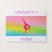 Gymnastics rainbow puzzle with personalized name.