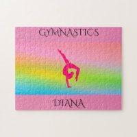 Gymnastics rainbow puzzle with personalized name.