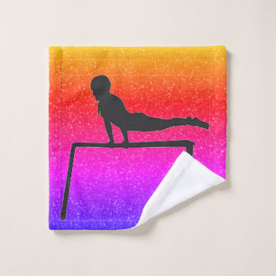 Gymnastics Rainbow Sparkle Wash Cloth Towel