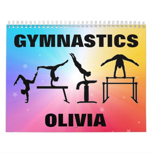 Gymnastics Rainbow Stars Calendar