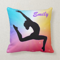 Gymnastics Rainbow Stars Pillow with her Name!