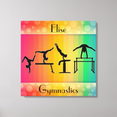 Gymnastics Rainbow w Girls Gymnastics Events Canvas Print