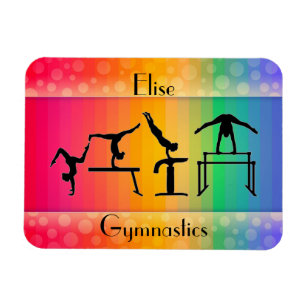 Gymnastics Rainbow w/ Girls Gymnastics Events Magnet