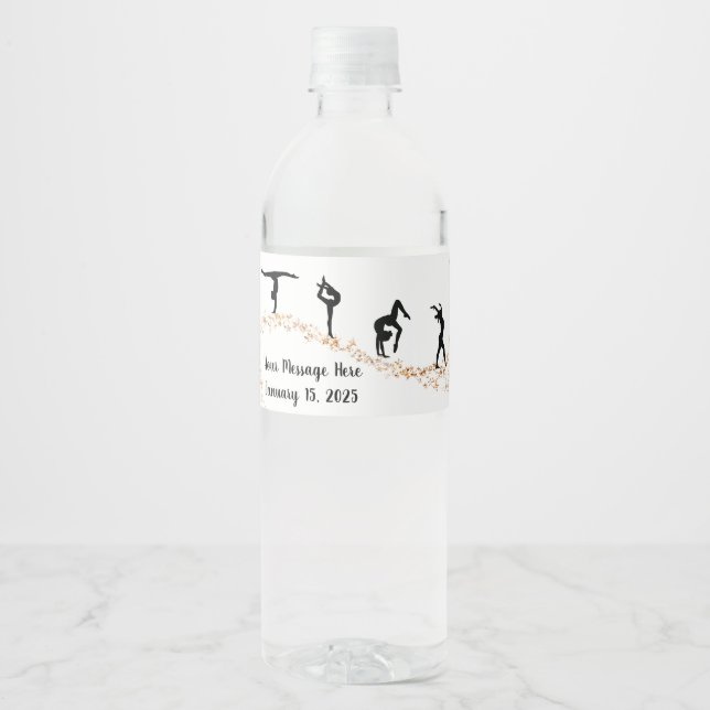 Gymnastics Reach for the Stars Water Bottle Label (Front)