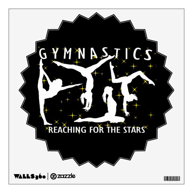 Gymnastics Reaching For The Stars Wall Sticker (Front)