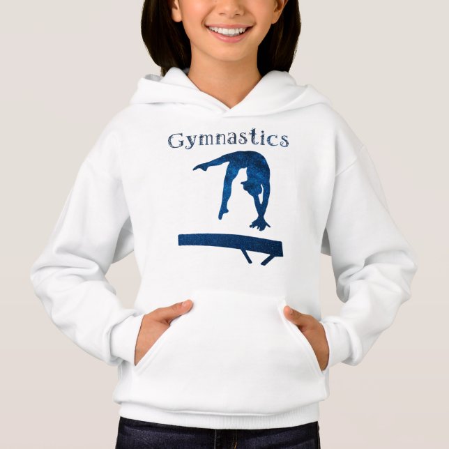 Gymnastics Royal Blue Balance Beam Vine Font  Hoodie (Front)