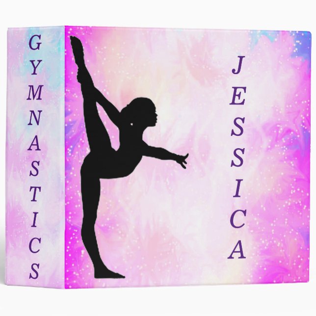 Gymnastics School Binder for Girls Personalized (Front/Spine)