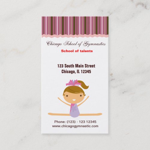 Gymnastics School Business Card Template