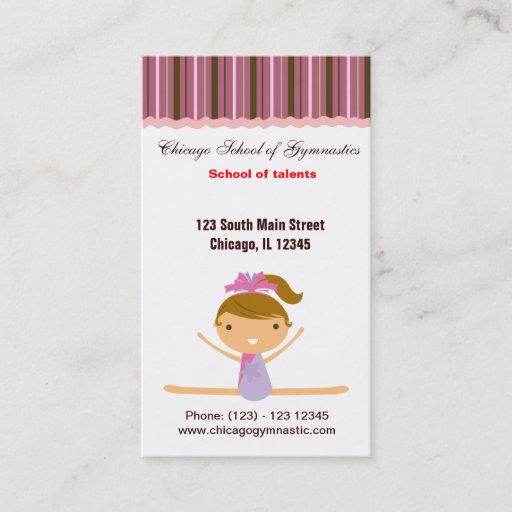 Customizable Gymnastics School Business Card Template