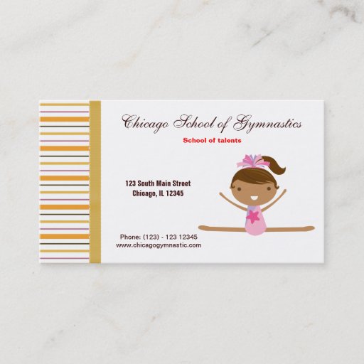 Customizable Gymnastics School Business Card