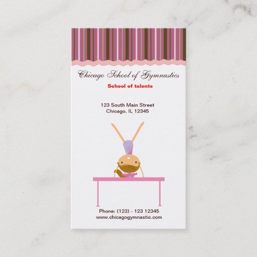 Customizable Gymnastics School Business Card Templates