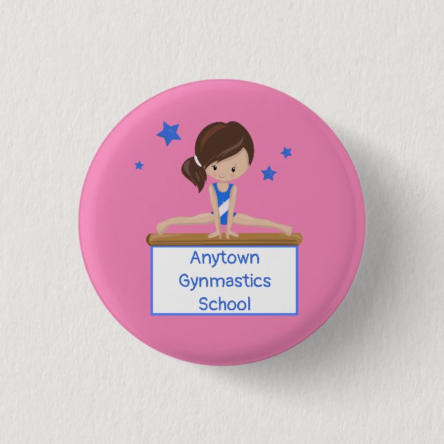 Gymnastics School Class Academy Custom   Button (Front)