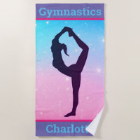 Gymnastics Scorpion Pastel Beach Towel w/ Name