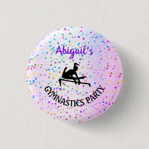 Gymnastics Shades of Color and Stars All Over Button