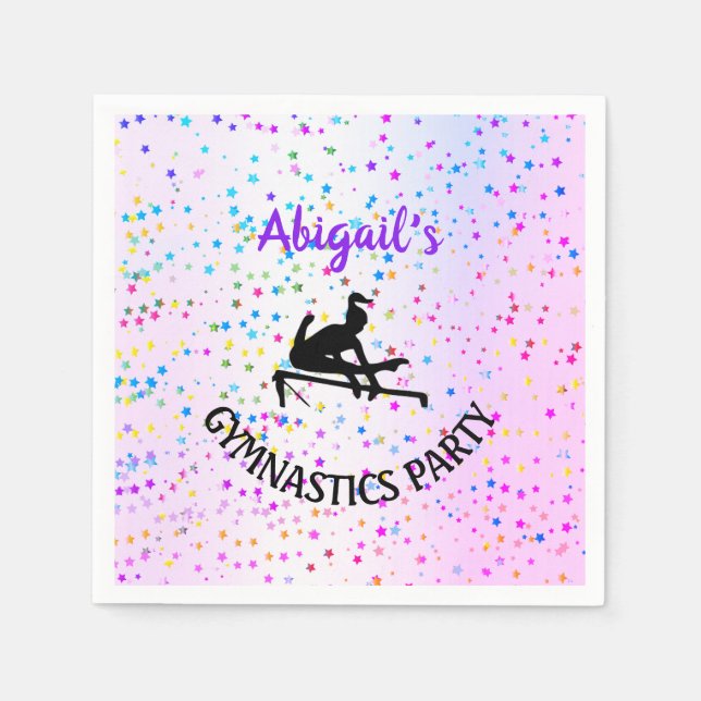 Gymnastics Shades of Color and Stars All Over Napkins (Front)