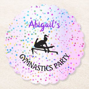 Gymnastics Shades of Color and Stars All Over Paper Coaster