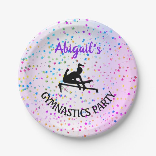 Gymnastics Shades of Color and Stars All Over Paper Plates