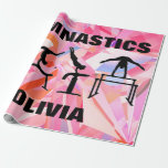 Gymnastics Shattered Abstract Large Print Wrapping Paper<br><div class="desc">Gymnastics Shattered Abstract Large Print - Has a beautiful abstract background that has the appearance of shattering and gymnast silhouettes doing a variety of gymnastics skills and events! Can be personalized with the name of your gymnast or your gymnastics club name! Perfect for wrapping those extra large gifts this year!...</div>