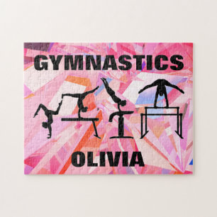 Gymnastics Shattered Abstract Puzzle w/ Name