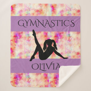 GYMNASTICS SHERPA BLANKET. Personalized name. Blanket