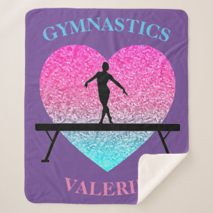 Gymnastics Sherpa Blanket w/ Name of Gymnast