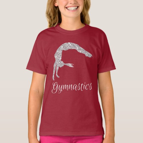 Gymnastics Silver Shimmer Back Handspring   T_Shirt
