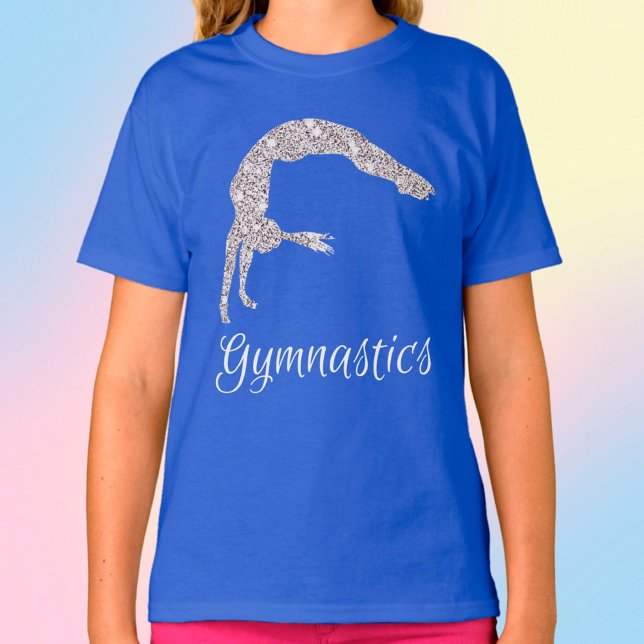 Gymnastics Silver Shimmer Back Handspring T-Shirt (Creator Uploaded)