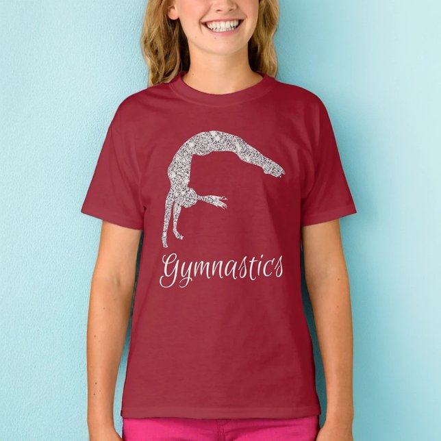 Gymnastics Silver Shimmer Back Handspring   T-Shirt (Creator Uploaded)