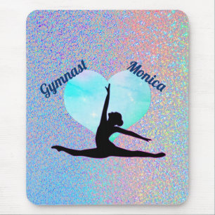 Gymnastics Silver Sparkle Hologram Mouse Pad