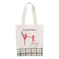 Gymnastics Sisters Personalized Zazzle HEART Tote Bag